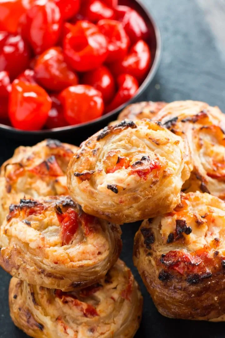 Feta & Sweet Pepper Pastry Swirls: Easy and Delicious Party Snack