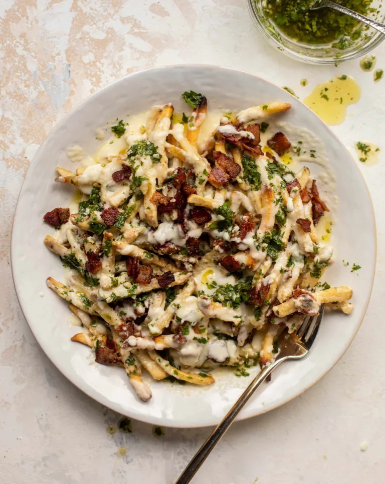 Delicious Chimichurri Cheese Fries with Chipotle Bacon