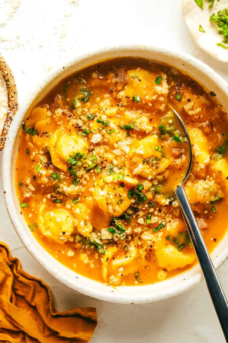 Delicious Butternut Squash, Sausage, and Tortellini Soup