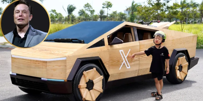 Vietnamese Man Builds Functional Wooden Replica of Tesla Cybertruck